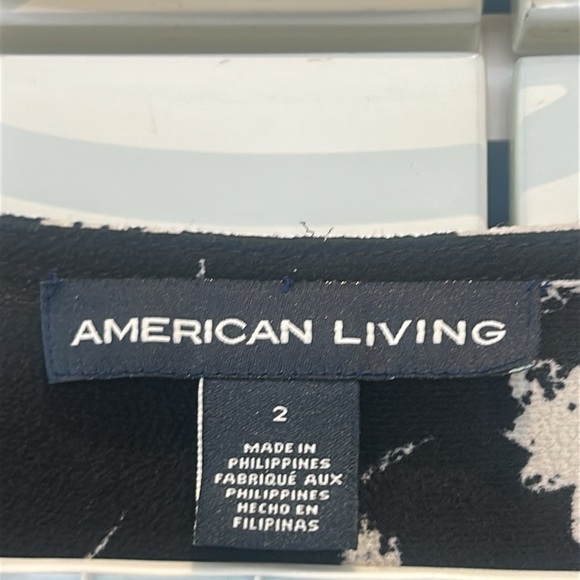 AMERICAN LIVING Women's Celinda Black White Floral Printed Bell Sleeve Dress - Picture 6 of 14